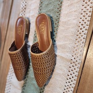 Franco Sarto Women's Brown Woven Mules